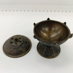 茶道具】火舎香炉 蓋置（ほやこうろ ふたおき）銅合金製 七種蓋置