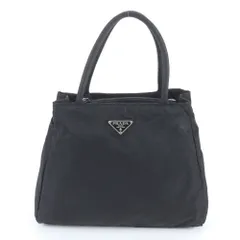プラダ テスート ナイロン トライアングルロゴ トート バッグ 肩掛け ショルダー ハンド ブラック 黒 レディース RWM DV27-9【中古】