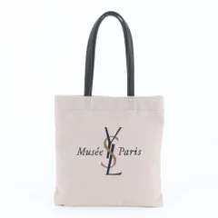 美品 イヴ サンローラン イヴサンローラン展 限定 YSL ロゴ 刺繍 トート バッグ 肩掛け ショルダー レディース RWM DV27-8【中古】
