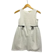 ザラガールズ ZARA Girls ミニワンピース ノースリーブ クルーネック レース コットン 9006/602/251 140 白 ホワイト 黒 ブラック