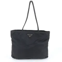 美品 プラダ テスート ナイロン トライアングルロゴ トート バッグ 肩掛け ショルダー ブラック 黒 レディース RWM DV24-2【中古】