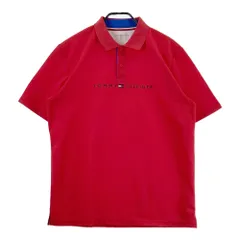 サイズ：XL TOMMY HILFIGER GOLF トミー ヒルフィガーゴルフ  刺繍入り 半袖ポロシャツ  レッド系 [240101663495] ゴルフウェア メンズ ストスト