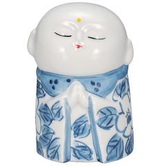 縁起物陶器製 染付 大きなお福さん人形 商売繁盛 - メルカリ
