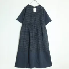 【新品未使用】SM2★オーバーレース切替ワンピース サイズM 黒×系 前開き ボーダー柄 薄手 ペチ付き z19031