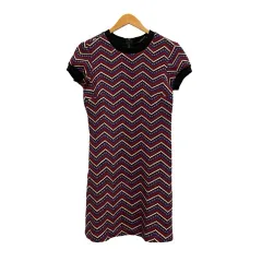 ザラウーマン ZARA WOMAN ミニワンピース 半袖 クルーネック 総柄 コットン混 9775/040/600 M 黒 ブラック 赤 レッド 青 ブルー 白 ホワイト レディースのサムネイル