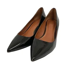 コーチ COACH パンプス ポインテッドトゥ 無地 エナメル FG1498 37.5 黒 ブラック レディース