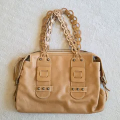 TOPKAPI トプカピ レザー チェーンハンドル トートバッグ／ A4 キャメル