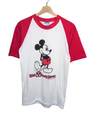 80s USA製 Disney（ディズニー） ミッキー ラグラン Tシャツ Walt Disney World