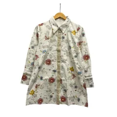 オットー OTTO シャツ 長袖 花柄 コットン 173609 L 白 ホワイト マルチカラーのサムネイル