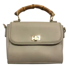 アフタヌーンティー Afternoon Tea ハンドバッグ ショルダーバッグ 2WAY ワンハンドル フラップ バンブー スクエア 無地 ベージュ ゴールド 金のサムネイル