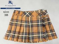 ★ ⑨ BURBERRY BLUE LABEL バーバリーブルーレーベル ノバチェック スカート ブラウン系 38　厚め