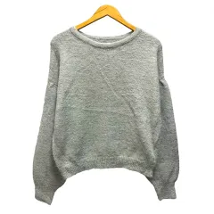 ザショップティーケー THE SHOP TK ニット セーター クルーネック スパンコール装飾 長袖 M ライトグレー