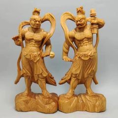 金剛力士像/仁王像/【一対】高さ21センチ 木彫 細密彫刻 - メルカリ