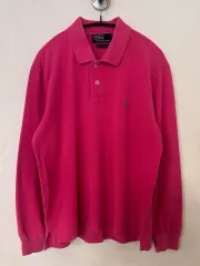 ポロラルフローレン ピンク カラー 長袖 カラーTシャツ L