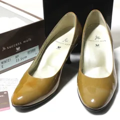 H39 Wacoal SUCCESS WALK ワコール サクセスウォーク レディース パンプス 22.5cm 22 1/2 E ラウンドトゥ ヒール6cm エナメル 美品 送料無料のサムネイル