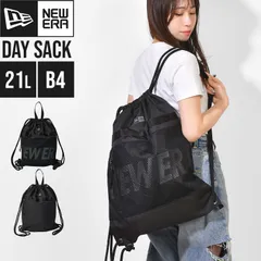 ナップサック ニューエラ NEW ERA レディース メンズ 21L B4 A4 大容量 軽量 丈夫 リップストップ 2way 手提げ ナップザック 巾着 リュック リュックサック ジムサック ブラック 黒 おしゃれ かのサムネイル