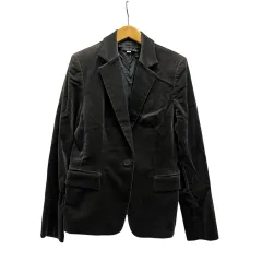 ミッシェルクラン MICHEL KLEIN ジャケット 長袖 無地 ベロア FMDAI-23330 40 グレー