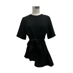 ザラウーマン ZARA WOMAN カットソー 半袖 クルーネック 無地 7905/778/800 M 黒 ブラックのサムネイル