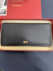 【極美品/箱付】S.T.Dupont デュポン 長財布 レザー 黒 金ロゴのサムネイル