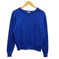 アーバンリサーチ ドアーズ URBAN RESEARCH DOORS ニット ニットソー クルーネック 長袖 無地 Ｍ 青 ブルー