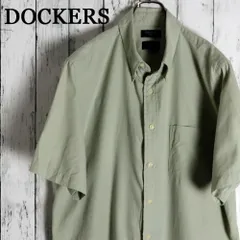 海外古着 DOCKERS ドッカーズ ドビー織 半袖 ボタンダウンシャツ　STAIN DEFENDER　イージーケア