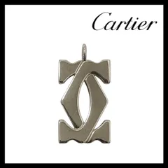 M【Cartier】ダブルC ロゴ 2C ペンダントトップ シルバーカラー チャーム キーホルダー ネックレス カルティエ (66084OY35)のサムネイル