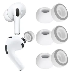 【KASOTT】AirPods Pro 3 用 イヤーピース シリコン+低反発形状記憶フォーム (第3世代対応) イヤーチップ 脱落防止 フィット感 柔らかく快適 遮音性 イズ低減 音質向上  (グレー（シリコン+低反発メモリースポンジ）, Mサイズ3ペア)