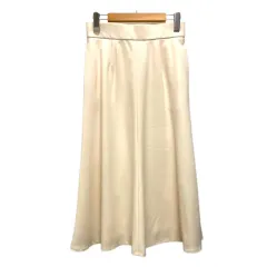 ミッシェルクラン MICHEL KLEIN スカート フレア Aライン 無地 ロング丈 38 白 アイボリー