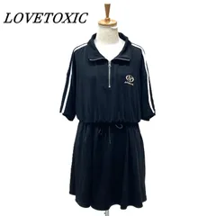 LOVETOXIC ラブトキシック【LTXC】【接触冷感/ひんやり】トラックワンピース LL(170) ジュニア BLK/ブラックのサムネイル