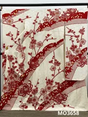 振袖 金駒 絞り 金彩 銀通し 身丈165cm パールトーン加工済 MO3658