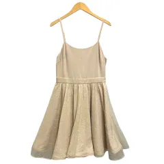 アリスオリビア alice + olivia ワンピース キャミソール レース フレア ミニ丈 2 ベージュ