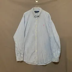 XL POLO RALPH LAUREN スリムフィット ブルー ストライプ ストレッチ シャツ