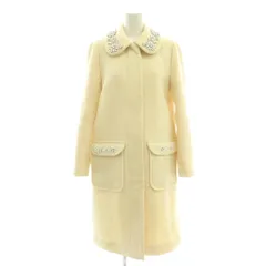 チェスティ Chesty ビジュー ウール コート アウター ラウンドカラー 0 アイボリー /CX ■OS