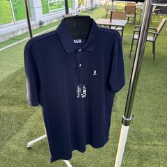 新品タグ付パーリーゲイツネクタイ風 半袖ポロシャツ ネイビー 5(L