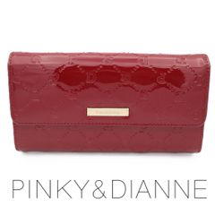 【新品】Pinky&Dianne かぶせ長財布 キャビア レッド P&D 赤 新品】ピンキー＆ダイアン✨キャビア フラップ かぶせ 長財布 レッド