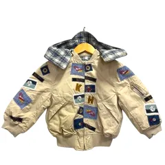 カールヘルム Karl Helmut ブルゾン ジャケット パッチワーク 中綿 S ベージュ マルチカラー