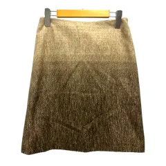 マックスマーラ MAX MARA スカート 台形 タイト ウール混 モヘア混 グラデーション ミニ丈 34 茶 ブラウン ベージュのサムネイル