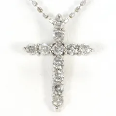 K18WG ネックレス ダイヤモンド 0.3 ct 総重量約1.9g 約40cm