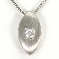 K18WG ネックレス ダイヤモンド 0.03 ct 総重量約1.7g 約40cm