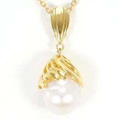 K18YG ネックレス 南洋真珠 カード鑑別書 総重量約8.1g 約38cm