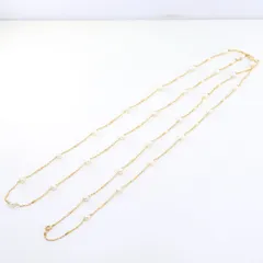 K18YG ネックレス アコヤ真珠 カード鑑別書 総重量約11.4g 約115cm