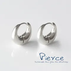 ピアス フープピアス レディース 中折れ ドロップ メタル シンプル シルバー 18金 18kコーティング ホワイトゴールド K18GP