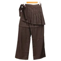 LAGUA GEM パンツ スラックス ロング ハーフパンツ プリーツスカート M 茶 ブラウン