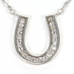 プラチナ】PT850ダイヤネックレス0.06ct ホースシュ40cm刻印入り 