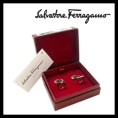 M【Ferragamo】ガンチーニ ロゴ カフス シルバーカラー カフリンクス Salvatore/サルヴァトーレフェラガモ (63950S1)のサムネイル