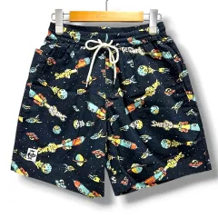 チャムス CHUMS ショートパンツ ハーフパンツ コットン 総柄 宇宙柄 S 紺 ネイビーのサムネイル