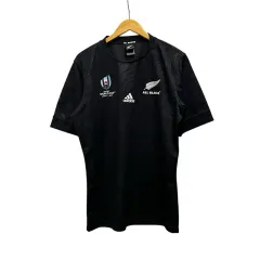 アディダス adidas Tシャツ 半袖 クルーネック 総柄 ラグビー ユニフォーム DY3780 L 黒 ブラック マルチカラー