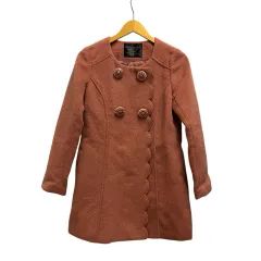 セシルマクビー CECIL McBEE コート 長袖 無地 ウール混 62252 M オレンジ