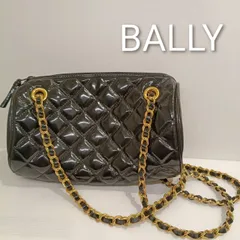 ​☆ s-s555様専用 【希少】BALLY バリー キルティング チェーンショルダーバッグ 筒型 黒