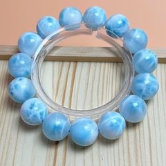 極上ラリマー ドミニカ産 約13mm 高品質 海模様 ブレスレット - メルカリ